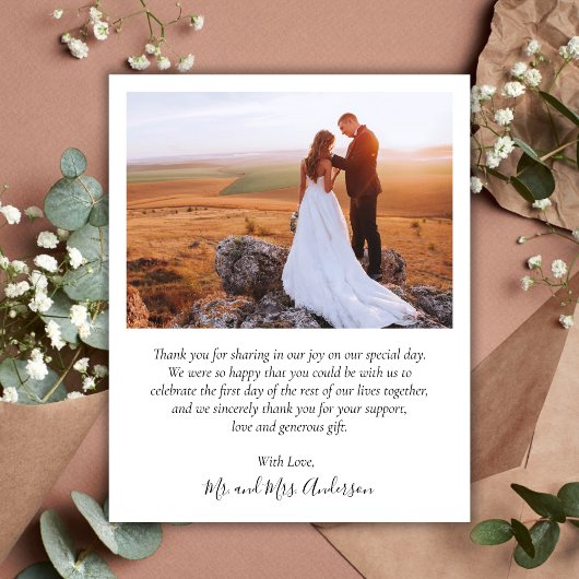 Budget Script Foto Collage Wedding Danke Karte