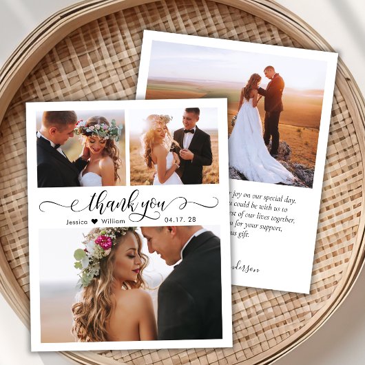 Budget Script Foto Collage Wedding Danke Karte
