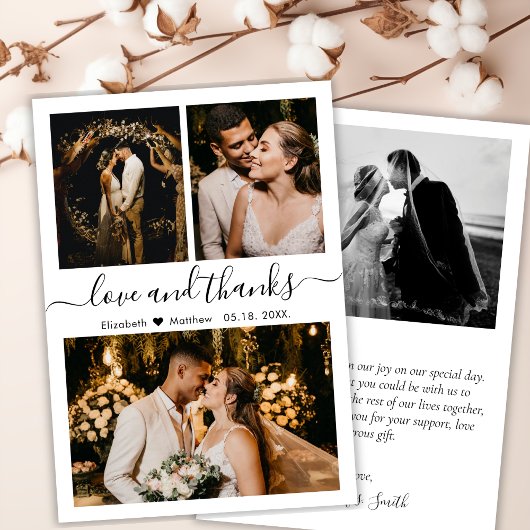 Budget Script Foto Collage Wedding Danke Karte
