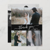 Budget Script Foto Collage Wedding Danke Karte (Vorne/Hinten)