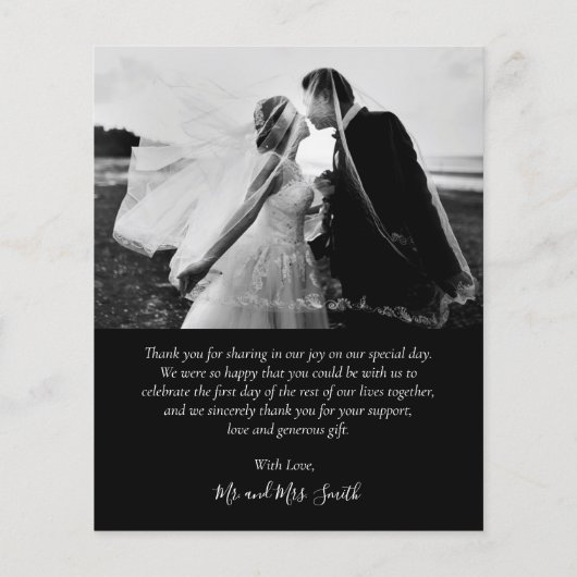 Budget Script Foto Collage Wedding Danke Karte (Rückseite)