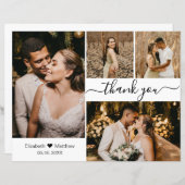 Budget Script Foto Collage Wedding Danke Karte (Vorne/Hinten)