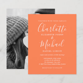 Budget Script Foto Coral Wedding Einladung