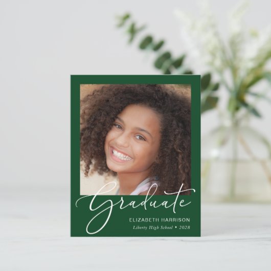 Budget Script Foto Grüne Abschluss Ankündigung (Stehend Vorderseite)