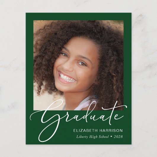 Budget Script Foto Grüne Abschluss Ankündigung (Vorderseite)