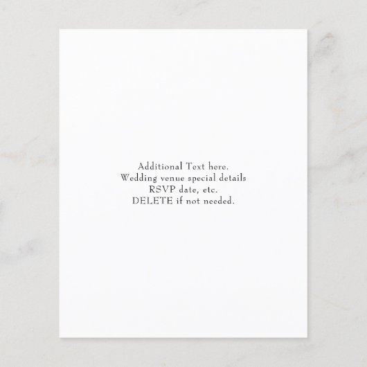 Budget Script Foto Hochzeit Einladung Flyer (Hinten)