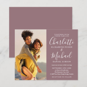 Budget Script Foto Hochzeit Mauve Einladung