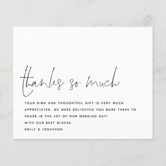 Budget Script Foto Hochzeit so vielen Dank (Vorderseite)