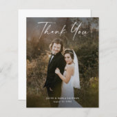 Budget Script Foto Hochzeit Vielen Dank Karte (Vorne/Hinten)