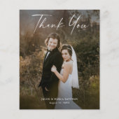 Budget Script Foto Hochzeit Vielen Dank Karte (Vorderseite)