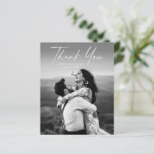 Budget Script Foto Hochzeit Vielen Dank Karte (Stehend Vorderseite)
