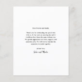 Budget Script Foto Hochzeit Vielen Dank Karte (Rückseite)