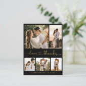 Budget Script Foto Hochzeit Vielen Dank Postcard Postkarte (Stehend Vorderseite)