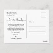 Budget Script Foto Hochzeit Vielen Dank Postcard Postkarte (Rückseite)