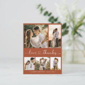 Budget Script Foto Hochzeit Vielen Dank Postcard Postkarte (Stehend Vorderseite)