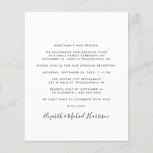 Budget Script Foto Hochzeitsempfang (Rückseite)