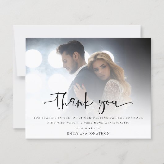 Budget Script Foto Overlay Wedding Vielen Dank (Vorderseite)