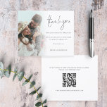 Budget Script Foto QR Code Hochzeit Vielen Dank<br><div class="desc">Eine günstige BUDGET-Alternative für eine kleinere Größe von 4, 5 x 5, 6 Zoll, die ein Gewicht von 110 lbs hat, die ähnlich dick ist wie eine Postkarte (sie ist jedoch nicht als Postkarte geeignet). BITTE BEACHTEN, es gibt eine Einladung pro Blatt Budget Script Foto QR Code Hochzeit Vielen Dank....</div>