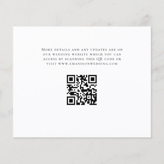 Budget Script Foto QR Code Wedding Reception Encl (Rückseite)