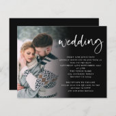 Budget Script Foto QR Code Weiße Schwarze Einladun (Vorne/Hinten)