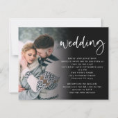 Budget Script Foto QR Code Weiße Schwarze Einladun (Vorderseite)