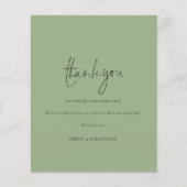 Budget Script Foto Sage Green Wedding Vielen Dank (Vorderseite)
