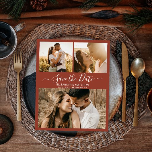 Budget Script Foto Terracotta Save the Date Flyer