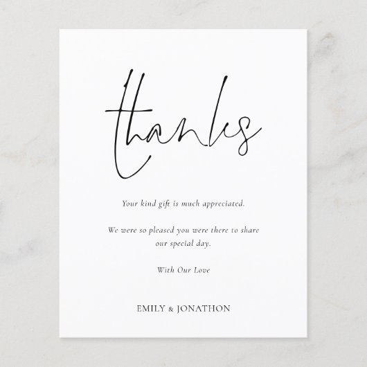 Budget Script Foto Wedding Newlyly Danke (Vorderseite)