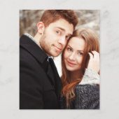 Budget Script Foto Winter Hochzeit Einladung (Rückseite)