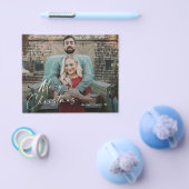 Budget Script Frohe Weihnachten Foto Weihnachtskar Flyer (Einzeln)