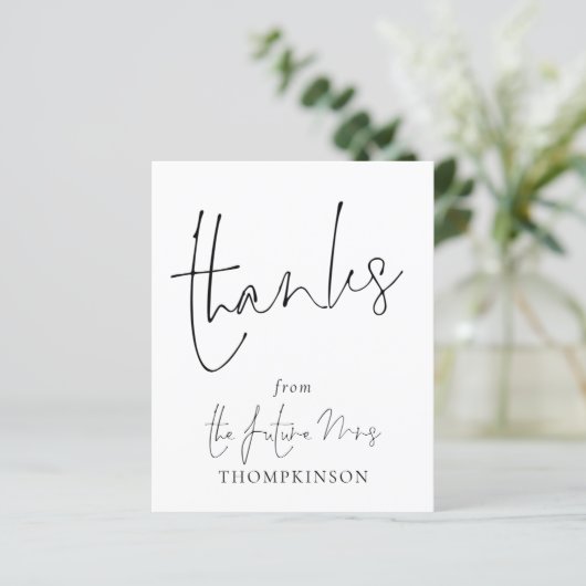 Budget Script Future Frau Brautparty Danke (Stehend Vorderseite)