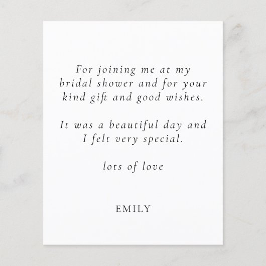 Budget Script Future Frau Brautparty Danke (Rückseite)