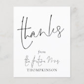 Budget Script Future Frau Brautparty Danke (Vorderseite)