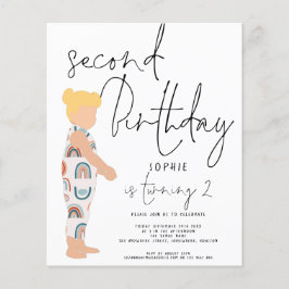 Budget Script Girl Blonde 2. Geburtstagseinladung