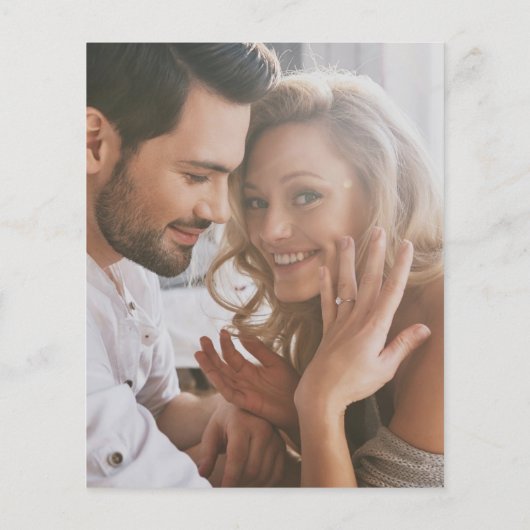 Budget Script Gold Black Foto Verlobung Dank (Rückseite)