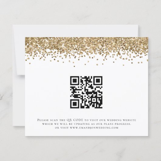 Budget Script Gold Glitzer Save the Date (Rückseite)