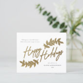 Budget Script Happy Holidays Business Holiday Card (Stehend Vorderseite)