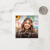 Budget Script Heart Foto Geburtstag Vielen Dank Mitteilungskarte (Vorderseite/Rückseite Beispiel)