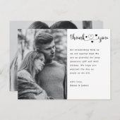 Budget Script Heart Foto Hochzeit Danke Karte (Vorne/Hinten)