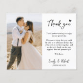 Budget Script Heart Foto Wedding Vielen Dank Flyer (Vorne)