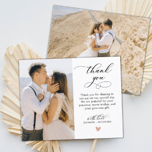 Budget Script Heart Foto Wedding Vielen Dank Flyer