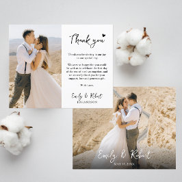 Budget Script Heart Foto Wedding Vielen Dank Flyer