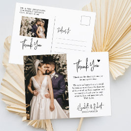 Budget Script Heart Foto Wedding Vielen Dank Postkarte