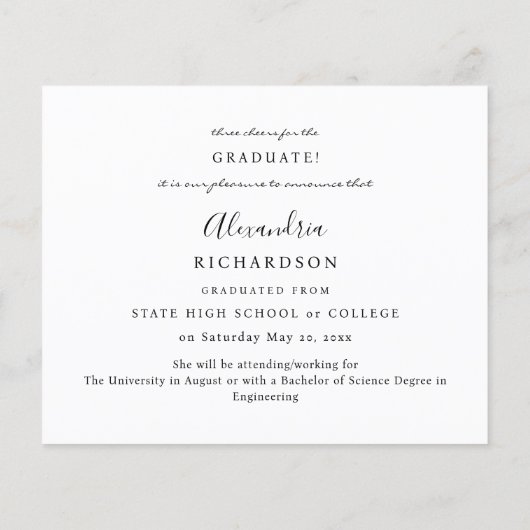 Budget Script Mod Name Foto Abschluss Ankündigung Flyer (Hinten)