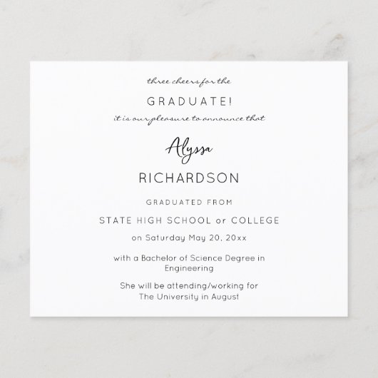 Budget Script Mod Name Foto Graduierung 2 Ankündig Flyer (Hinten)