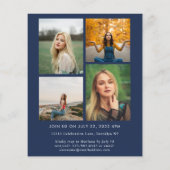 Budget Script Navy Blue Foto Collage Abschluss (Rückseite)