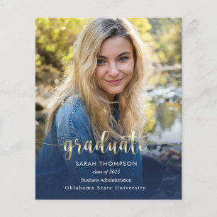 Budget Script Navy Blue Foto Collage Abschluss