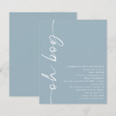 Budget Script Oh Boy Dusty Blue Baby Dusche (Vorne/Hinten)