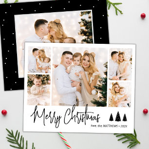 Budget Script Pine 5 Foto Collage Weihnachtskarte