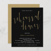 Budget Script Probe Dinner Gold Black Einladung (Vorne/Hinten)